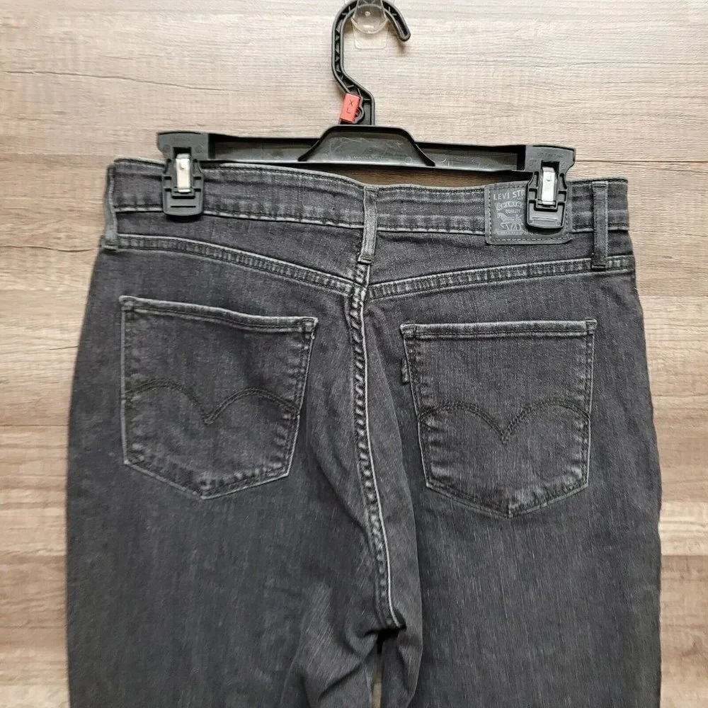 Levi's 721 High‎ Rise Skinny Ankle Jeans Size 31 Womens Black Charcoal Wash